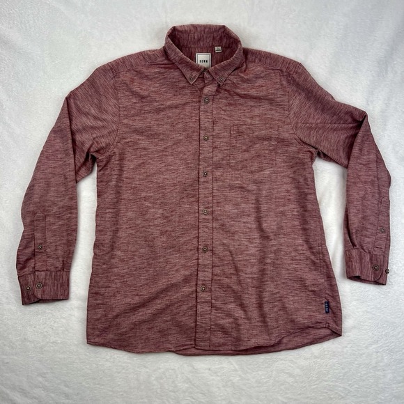 ROWM Other - ROWM Mens Sz Large Red Long‎ Sleeve Button Up Button Down Shirt